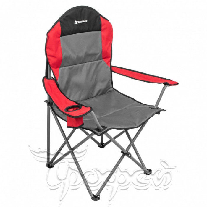 Кресло складное Nisus N-244-GRD серый-красный-черный
