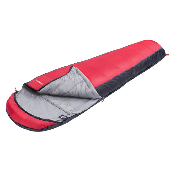 Спальный мешок Jungle Camp Track 300 XL, широкий, трехсезонный, левая молния,  :серый, красный