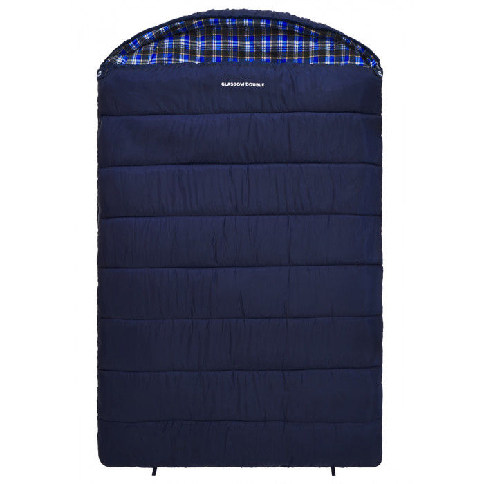 Спальный мешок Jungle Camp Glasgow Double, двухместный, с фланелью,  : синий