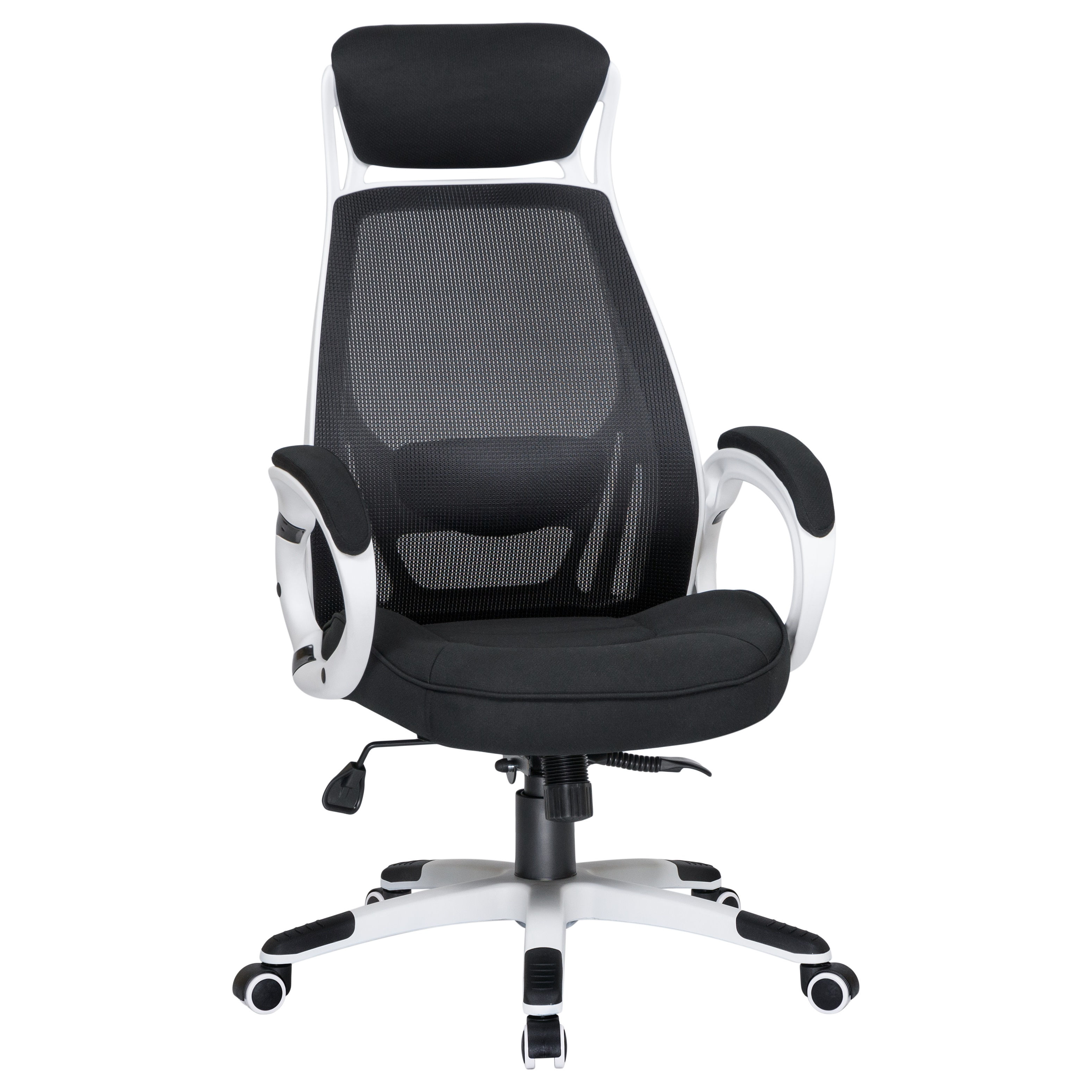 Офисное кресло DOBRIN 109BL White-LMR STEVEN WHITE белый пластик, чёрная ткань
