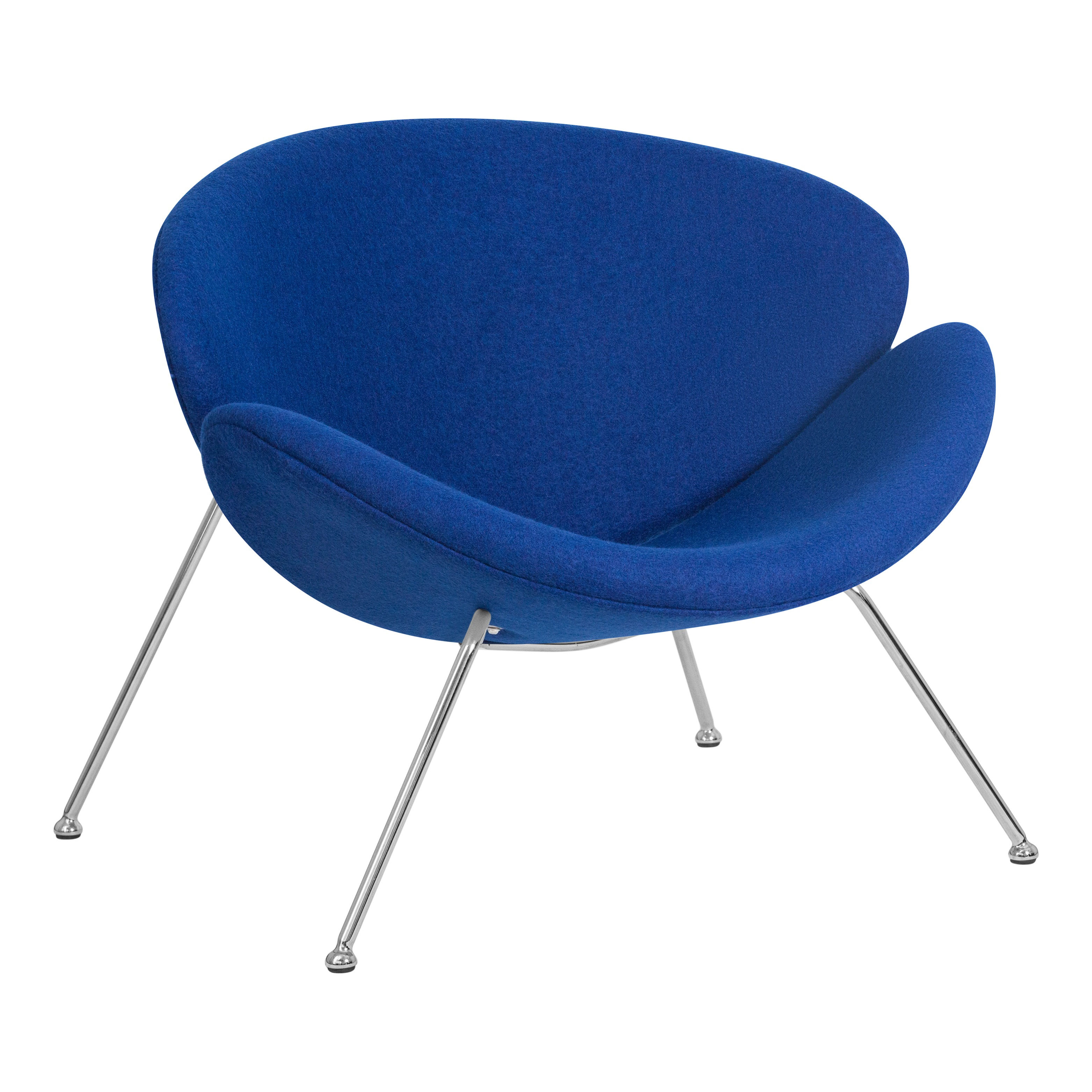 Кресло DOBRIN 72-LMO EMILY синий (AF6), хромированная сталь
