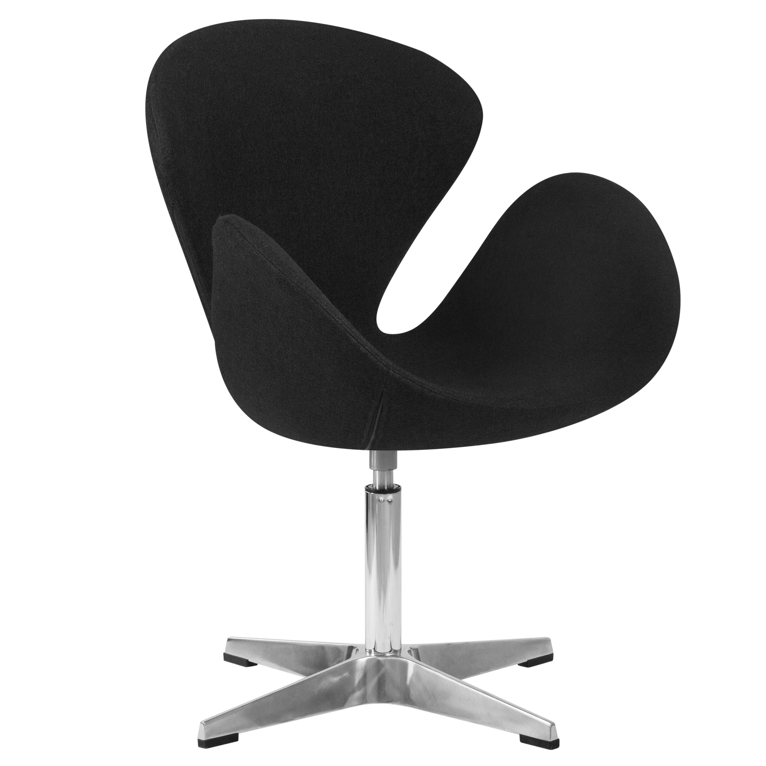 Кресло DOBRIN 69A-LMO SWAN черный (AF9), алюминиевое основание