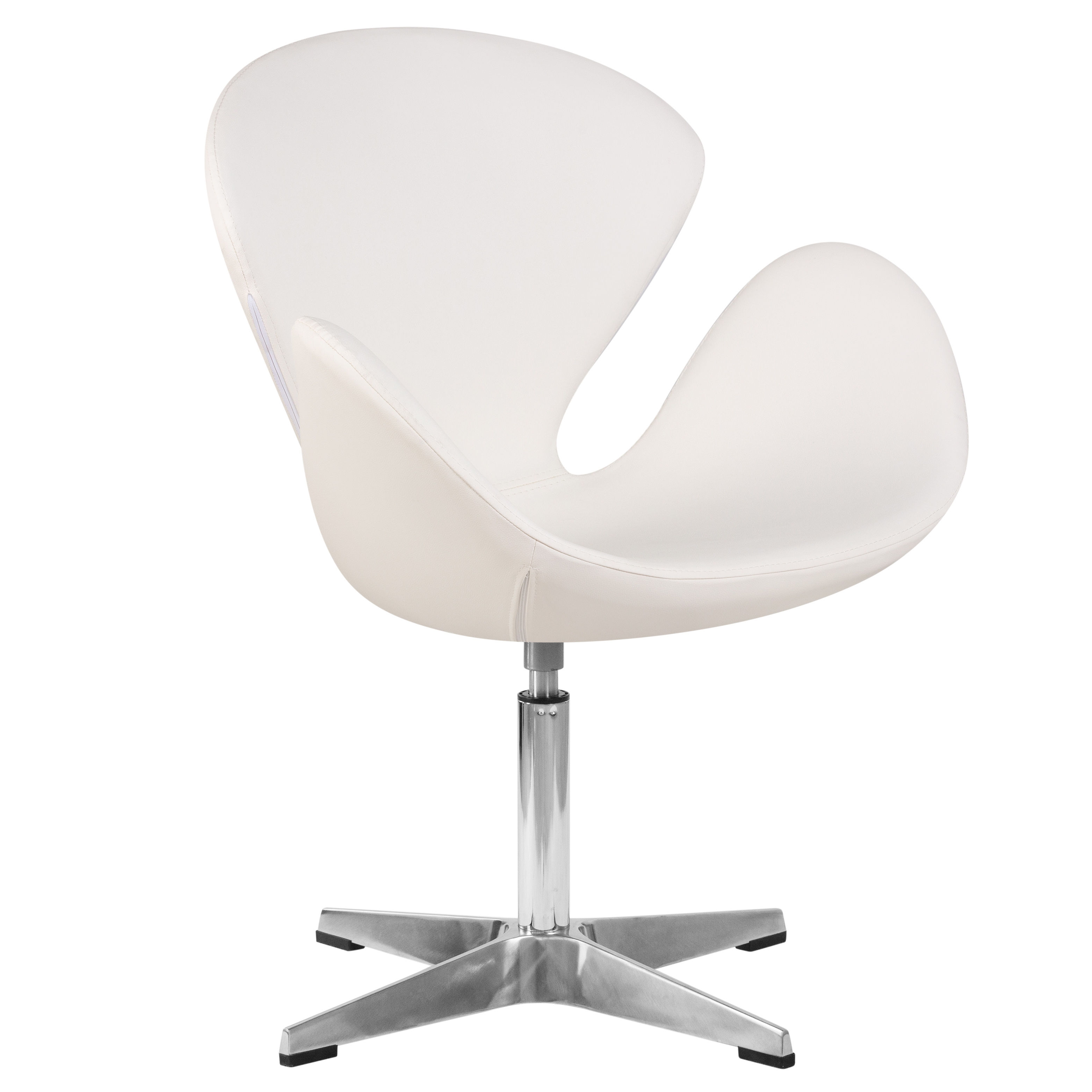 Кресло DOBRIN 69A-LMO SWAN белый (P23), алюминиевое основание