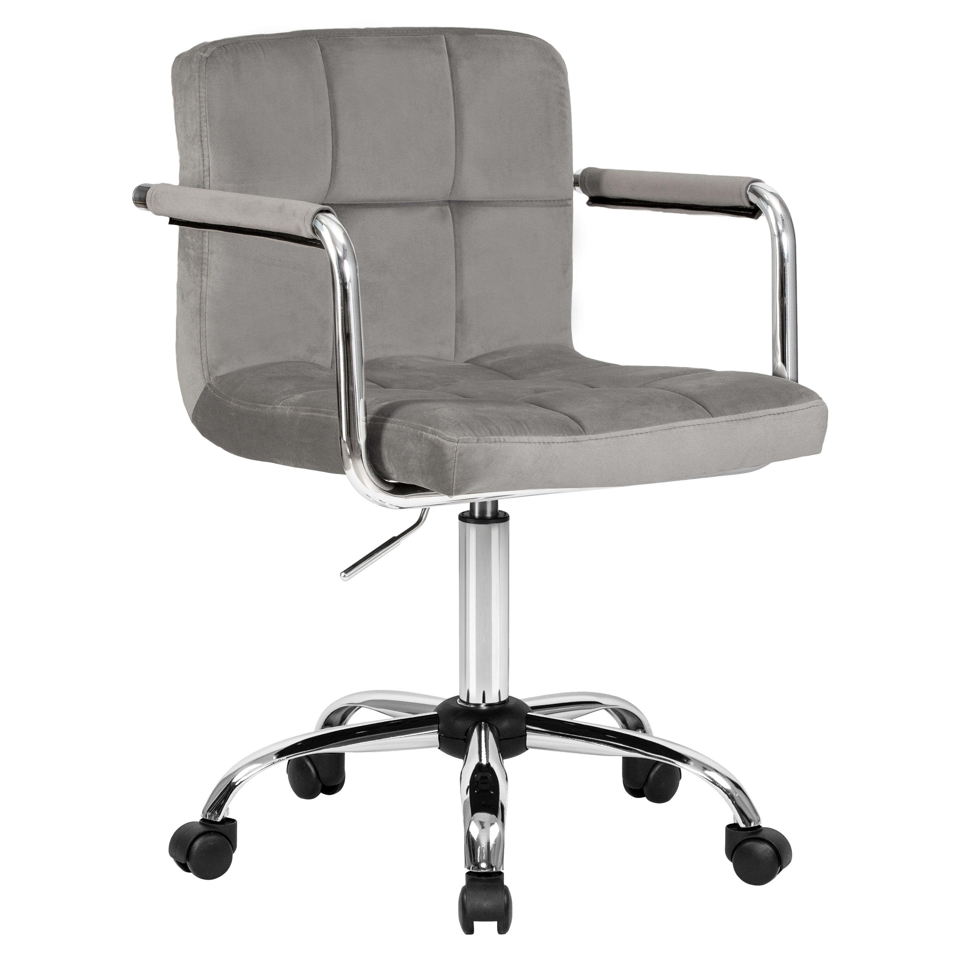 Офисное кресло DOBRIN 9400-LM TERRY серый велюр (MJ9-75), хромированная сталь
