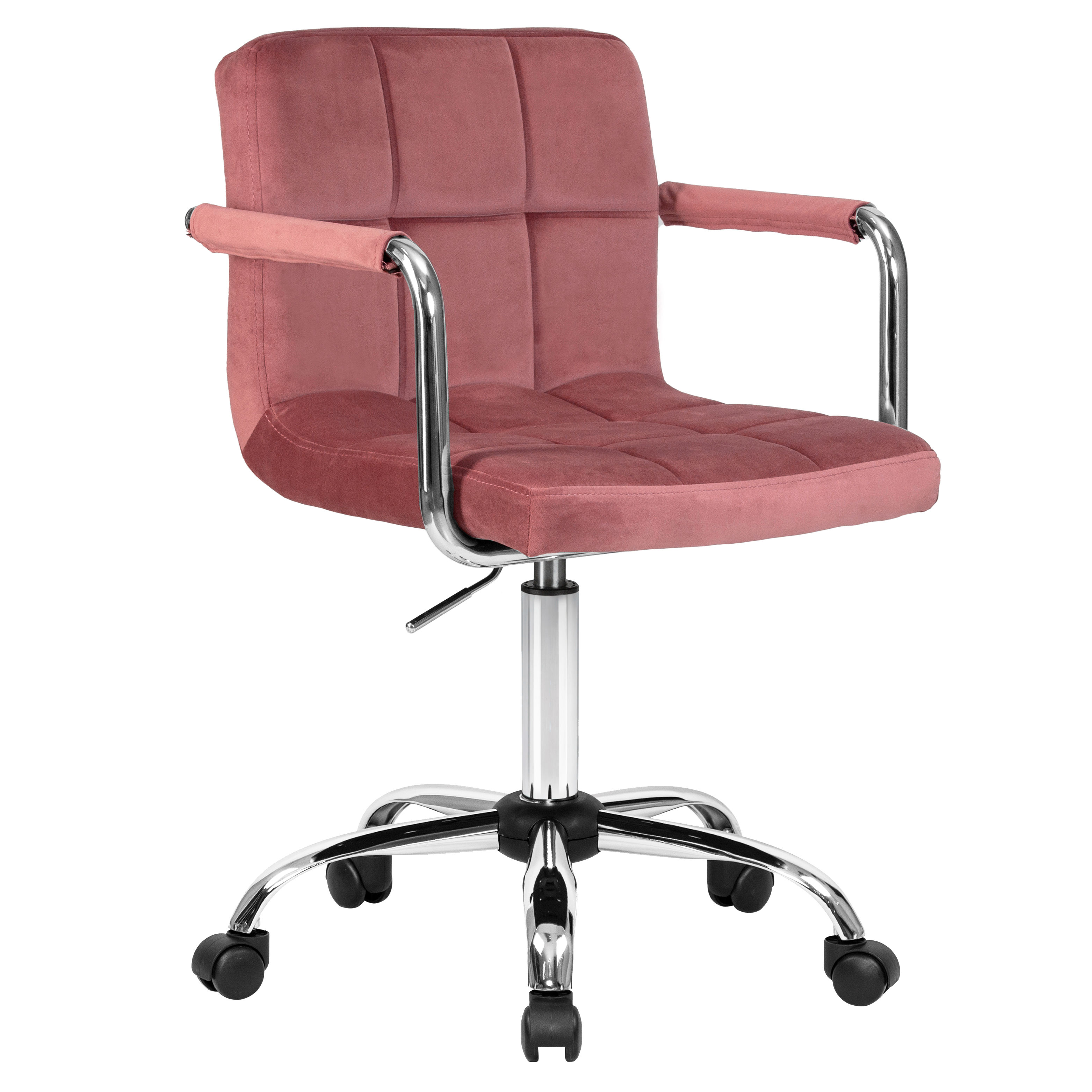 Офисное кресло DOBRIN 9400-LM TERRY пудрово-розовый велюр (MJ9-32), хромированная сталь