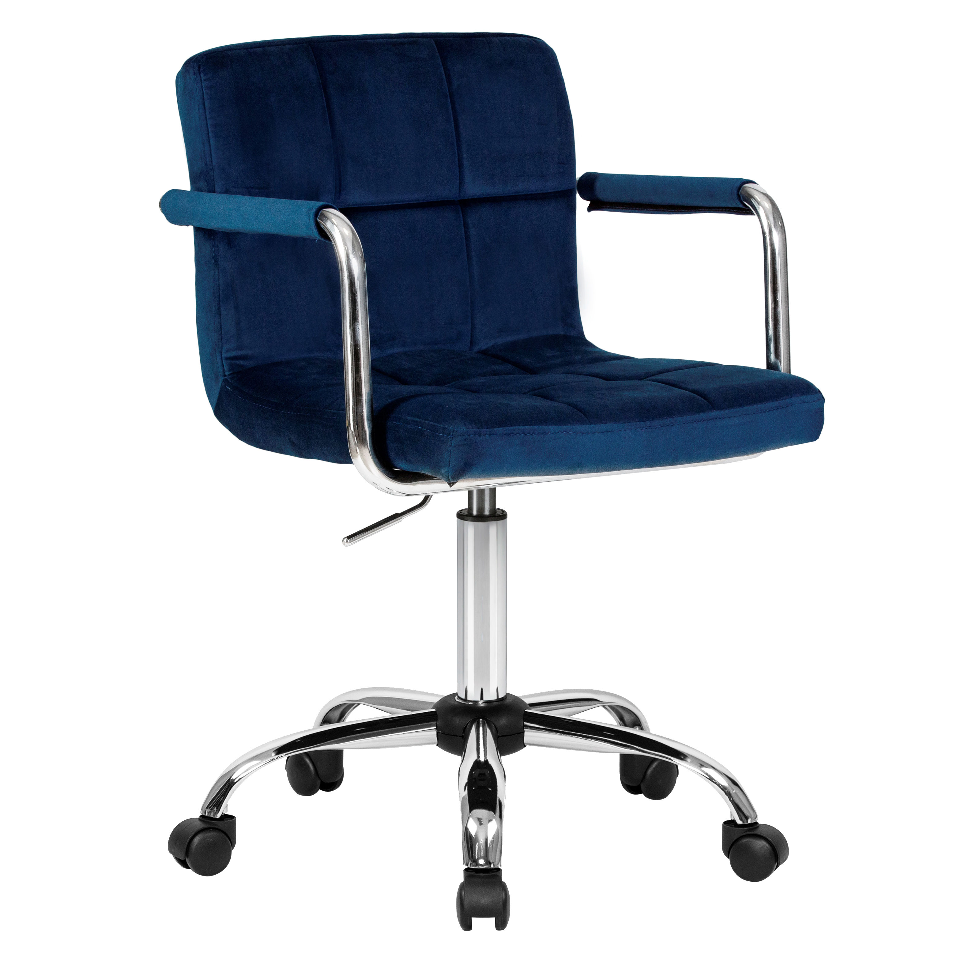 Офисное кресло DOBRIN 9400-LM TERRY синий велюр (MJ9-117), хромированная сталь