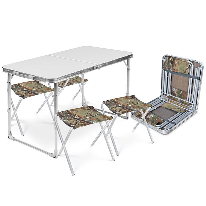 Набор мебели складной стол и 4 стула Nika ССТ-К2 металлик-хант