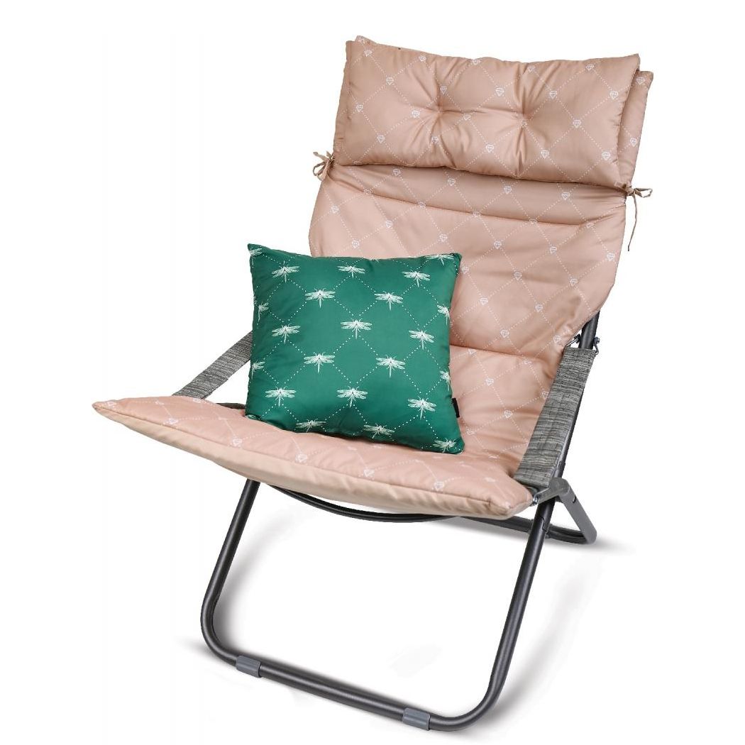 Кресло-шезлонг складное со съемным матрасом и декоративной подушкой Nika Haushalt HHK6/BМ бамбук