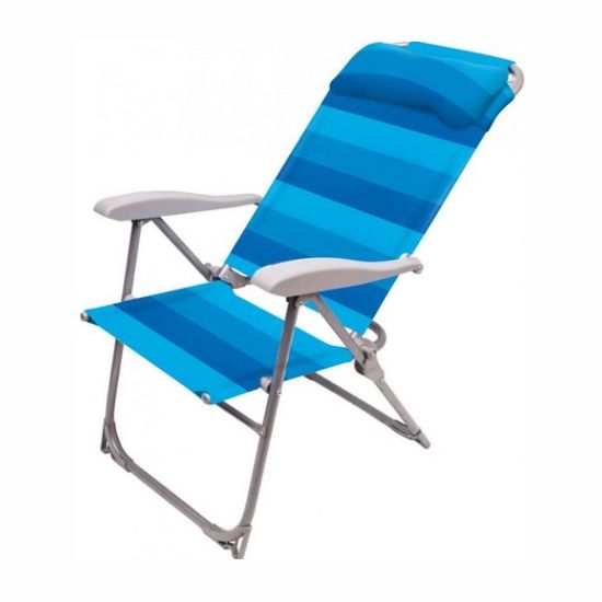 Кресло-шезлонг складное К2 2 сетка синий волна
