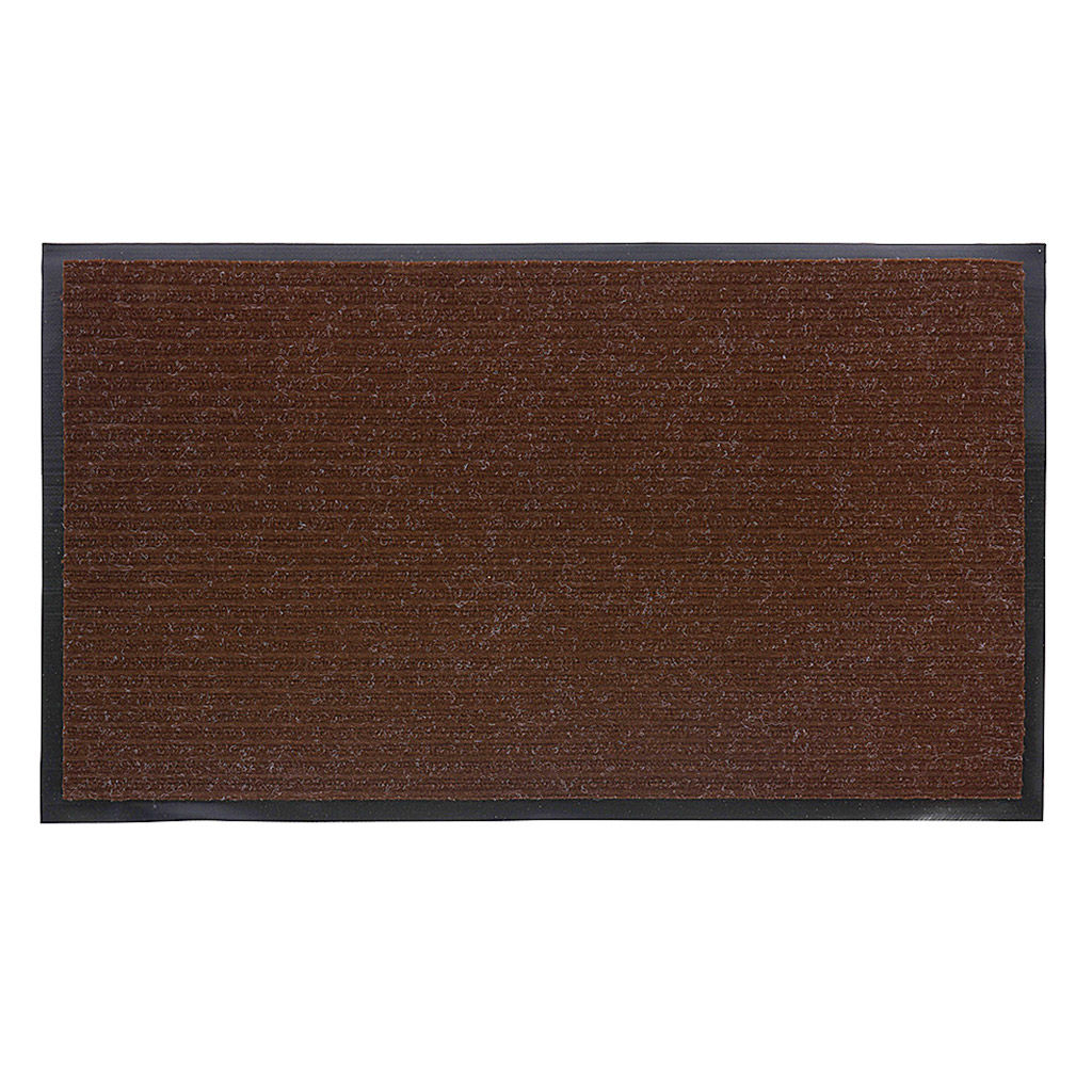 35-052 Коврик придверный Ребристый 60х90см, ворс полиэстер, подложка ПВХ, влаговпитывающий, коричневый, Sunstep (Китай)