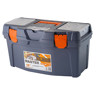 BR6005СРСВЦОР Blocker Контейнер-ящик для инструментов пластмассовый Master 48х26х26см, серо-свинцовый/оранжевый
