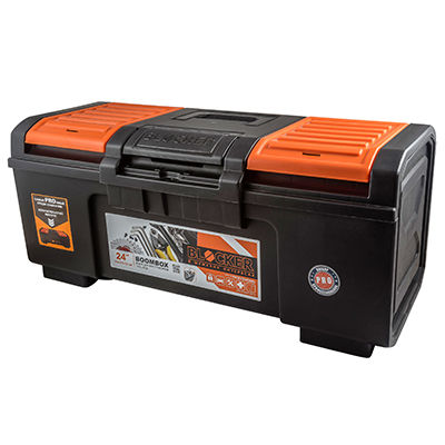 BR3942ЧРОР Blocker Контейнер-ящик для инструментов пластмассовый Boombox 59х27х25см, черно-оранжевый (Россия)