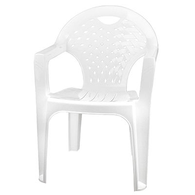 2608М Кресло со спинкой пластмассовое 58,5х54х80см, сиденье 34х40см, белый