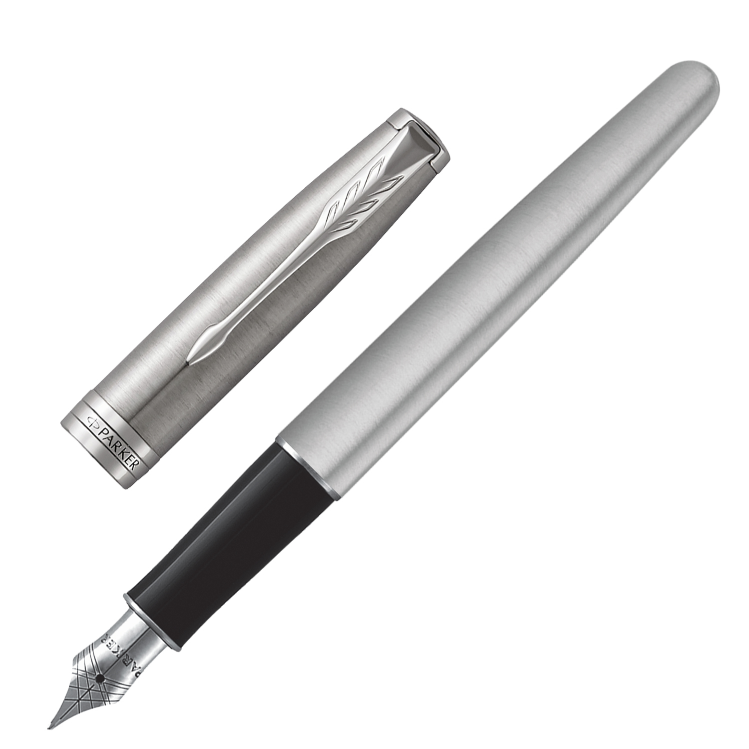 Ручка перьевая PARKER Sonnet Core Core Stainless Steel CT, корпус серебристый, палладиевые детали, черная, 1931509