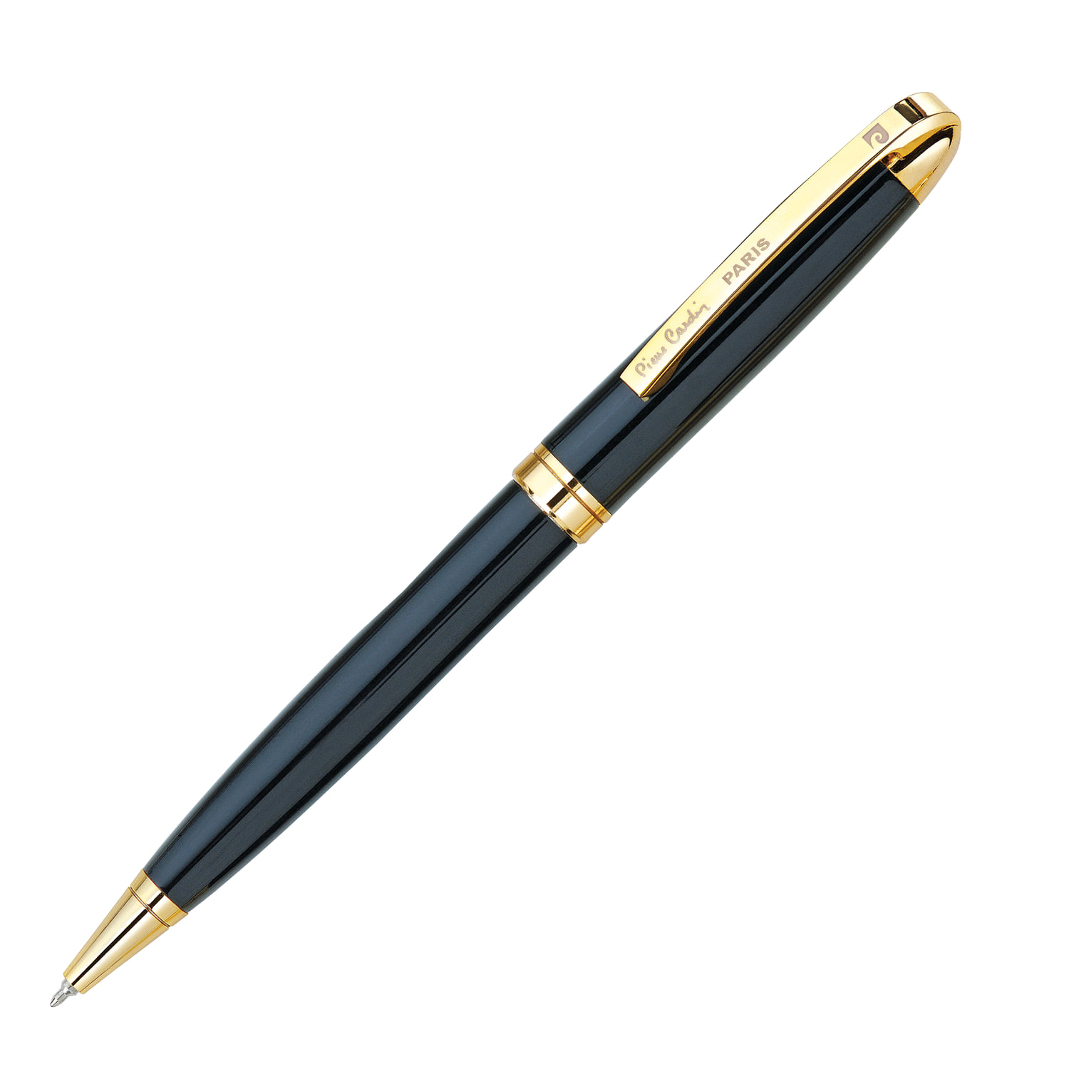 Ручка подарочная шариковая PIERRE CARDIN (Пьер Карден) Gamme, корпус черный, латунь, золотистые детали, синяя, PC0834BP