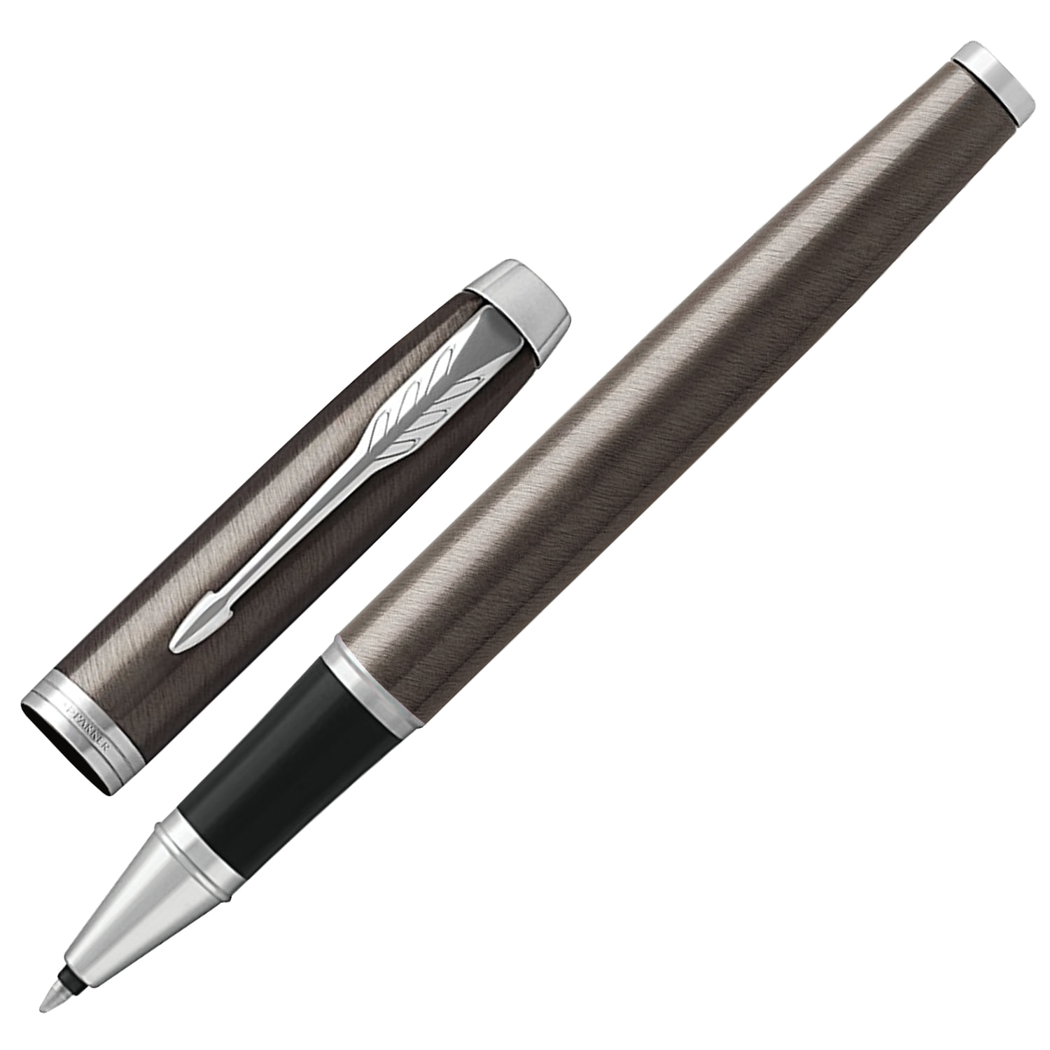 Ручка-роллер PARKER IM Core Dark Espresso CT, корпус кофейный лак, хромированные детали, черная, 1931664