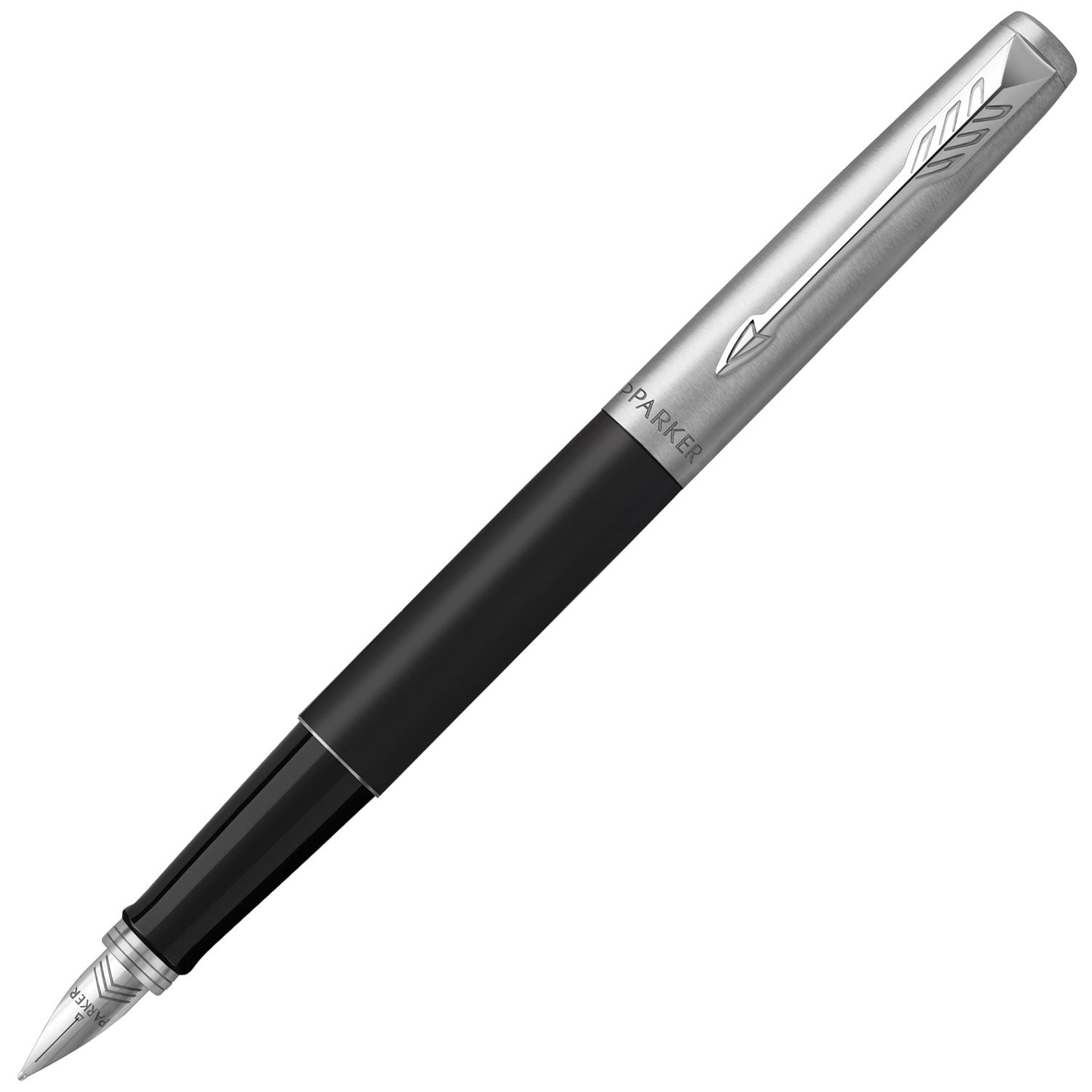 Ручка перьевая PARKER Jotter Bond Street Black CT, копус черный, детали из нержавеющей стали, синяя, 2030947