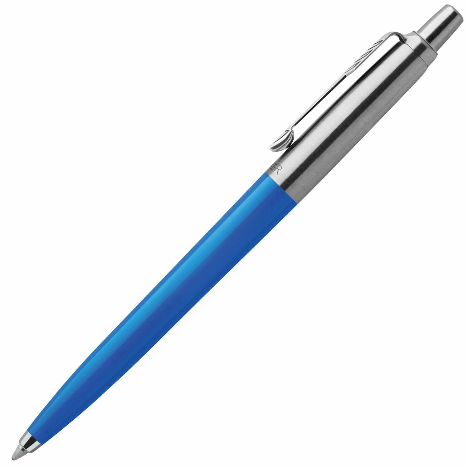 Ручка шариковая PARKER Jotter Plastic CT, корпус синий, детали из нержавеющей стали, блистер, синяя, 2076052