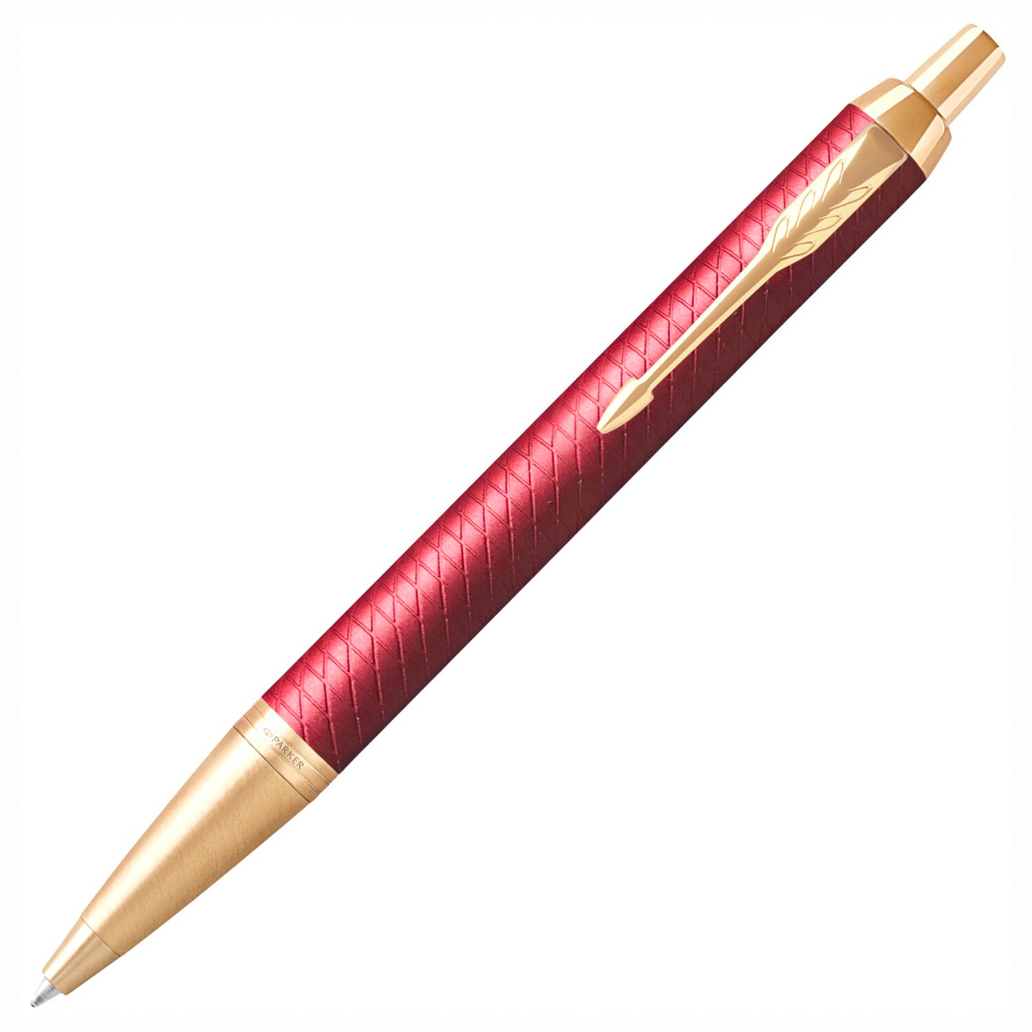 Ручка шариковая PARKER IM Premium Red GT, корпус красный лак, позолоченные детали, синяя, 2143644