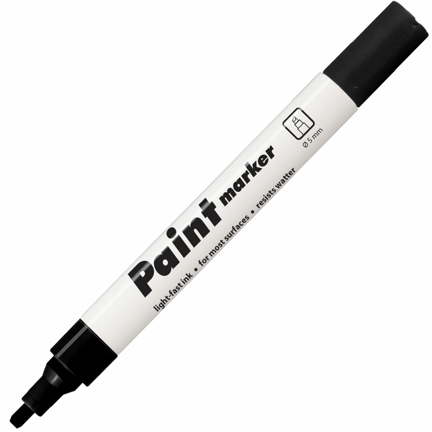 Маркер-краска лаковый (paint marker) ЧЕРНЫЙ CENTROPEN, скошенный наконечник, 1-5 мм, 9100, 5 9100 9912