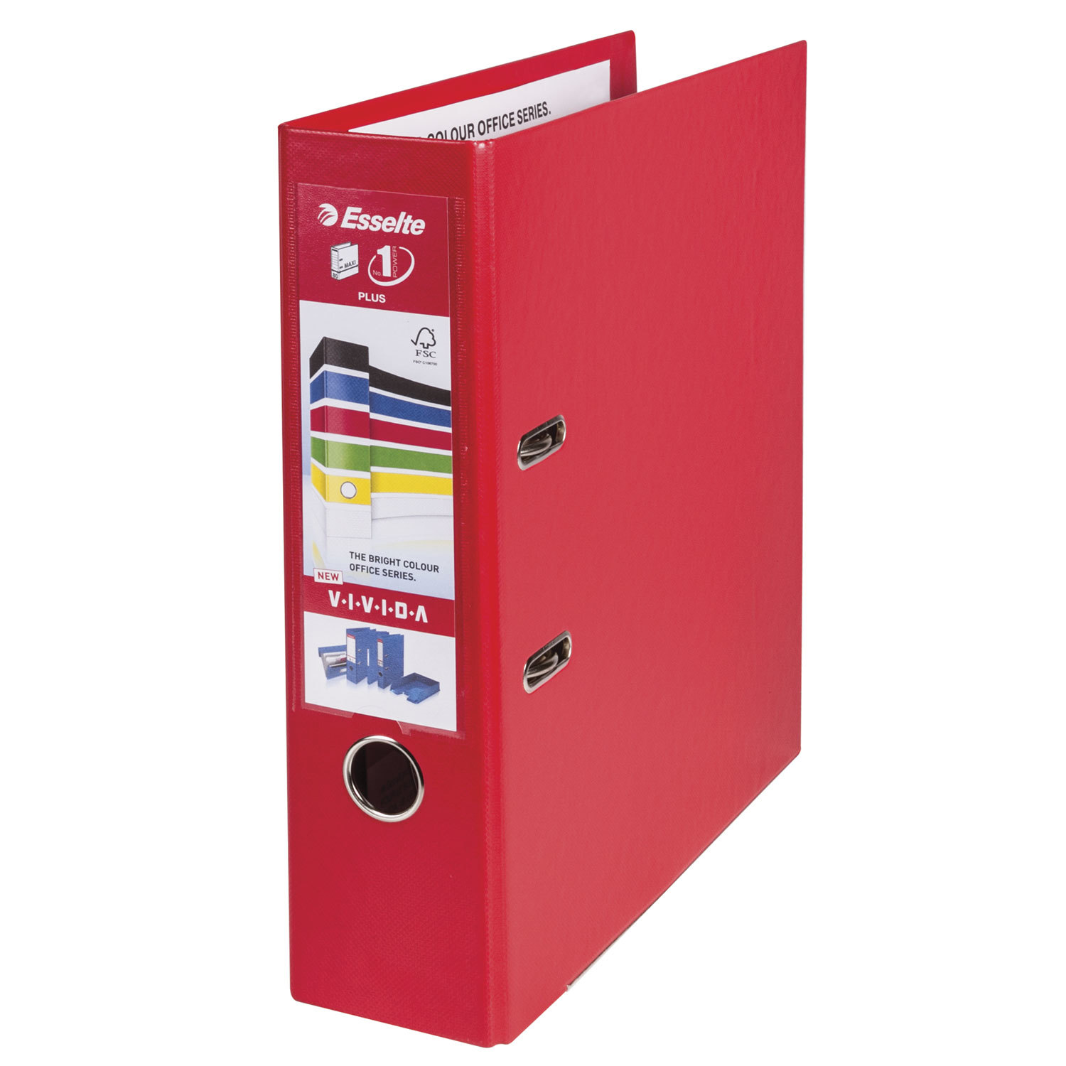 Папка-регистратор ESSELTE VIVIDA Plus, А4+, с двухсторонним покрытием из пластика, 80 мм, красная, 81183