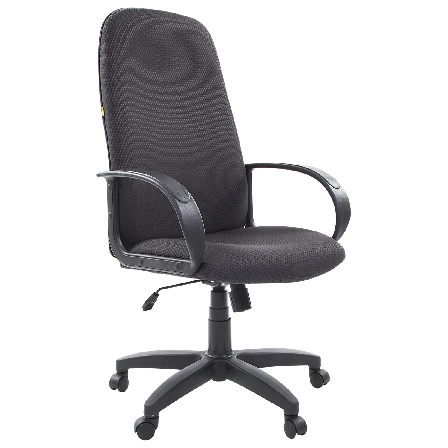 Кресло офисное СН 279, высокая спинка, с подлокотниками, черное-серое, 1138104