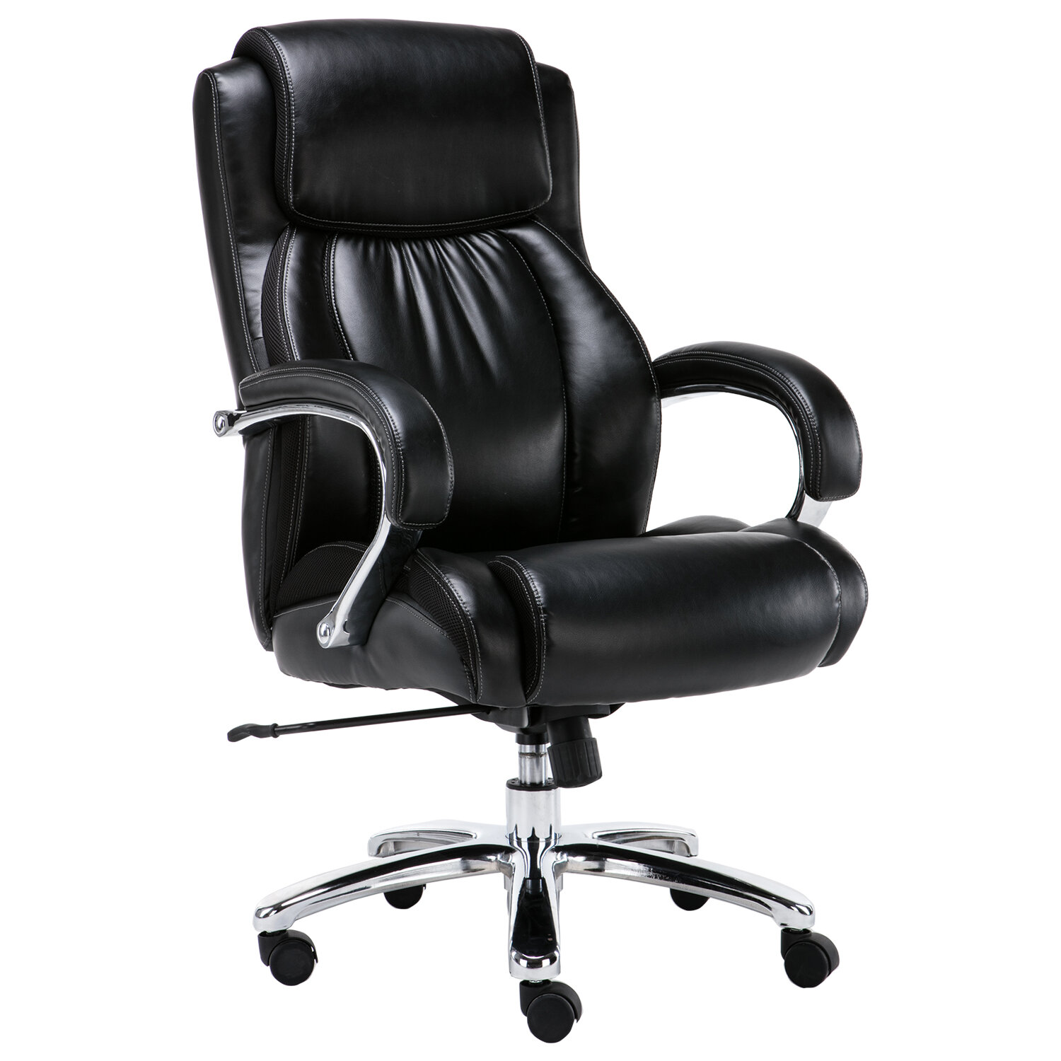 Кресло офисное BRABIX PREMIUM Status HD-003, нагрузка до 250 кг, рециклированная кожа, хром, черное, 531821