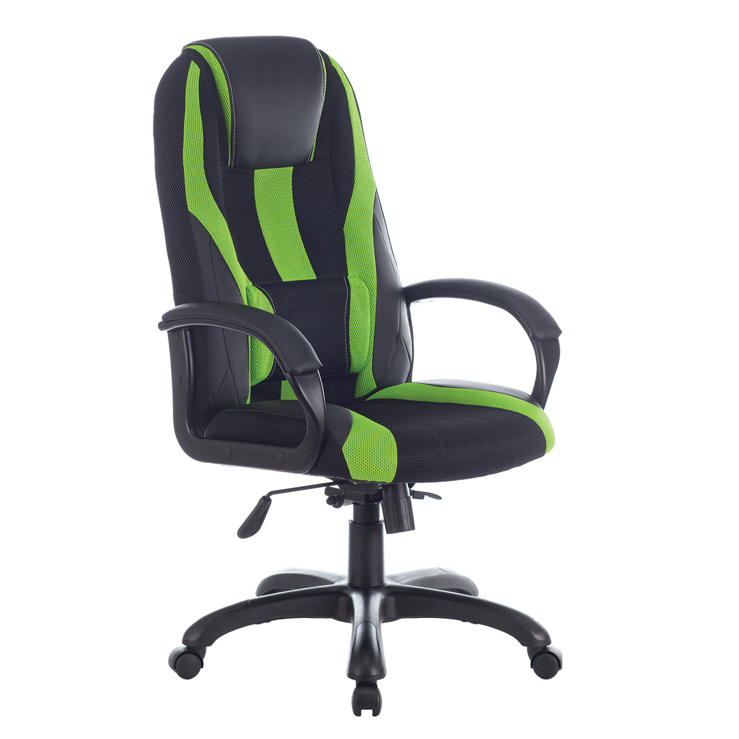 Кресло компьютерное BRABIX PREMIUM Rapid GM-102 532419 экокожа/ткань, черное/зеленое