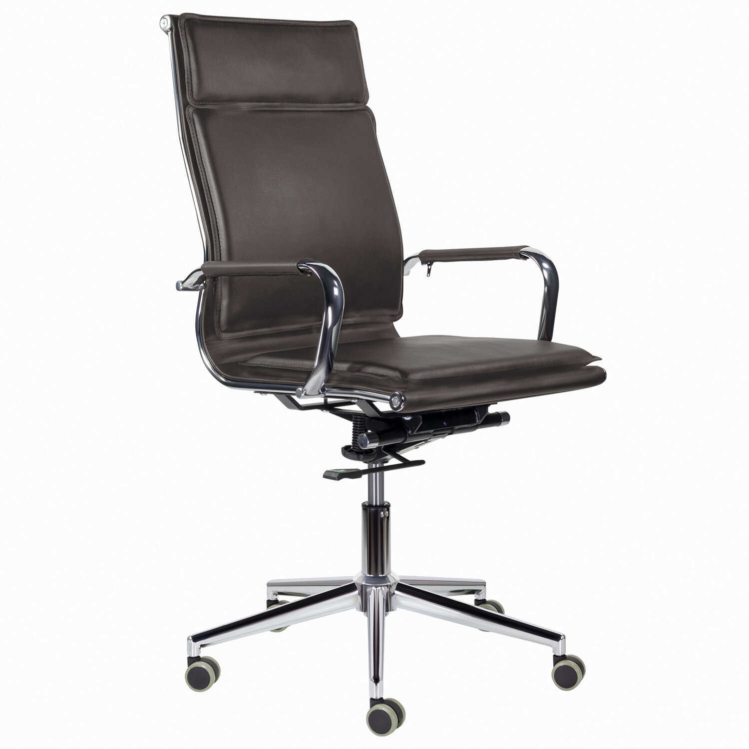 Кресло офисное BRABIX PREMIUM Kayman EX-532, экокожа, хром, темно-коричневое, 532545