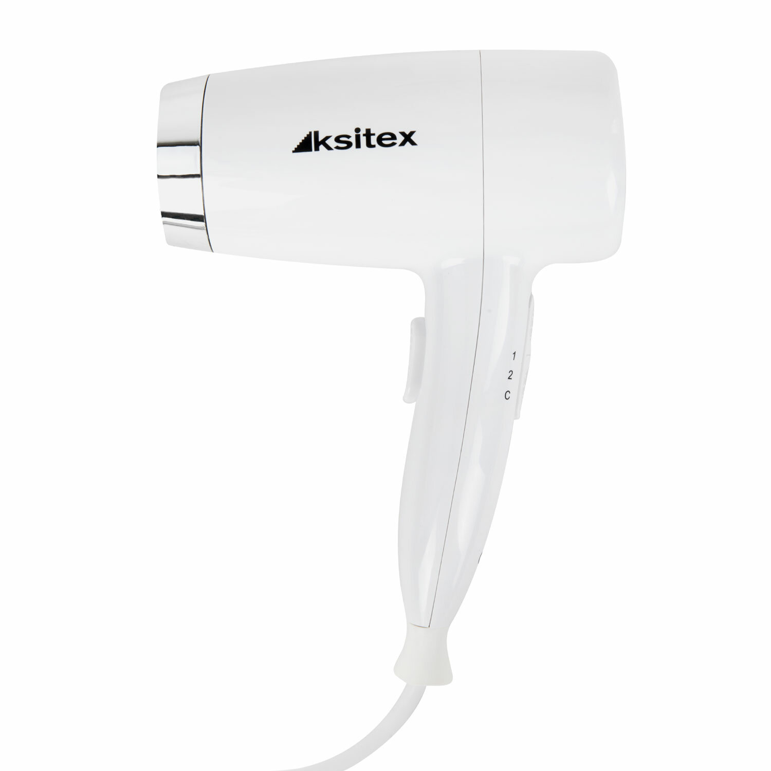 Ksitex Фен для волос настенный KSITEX F-1800 W, 1800 Вт, пластик/металл, 2 скорости, белый