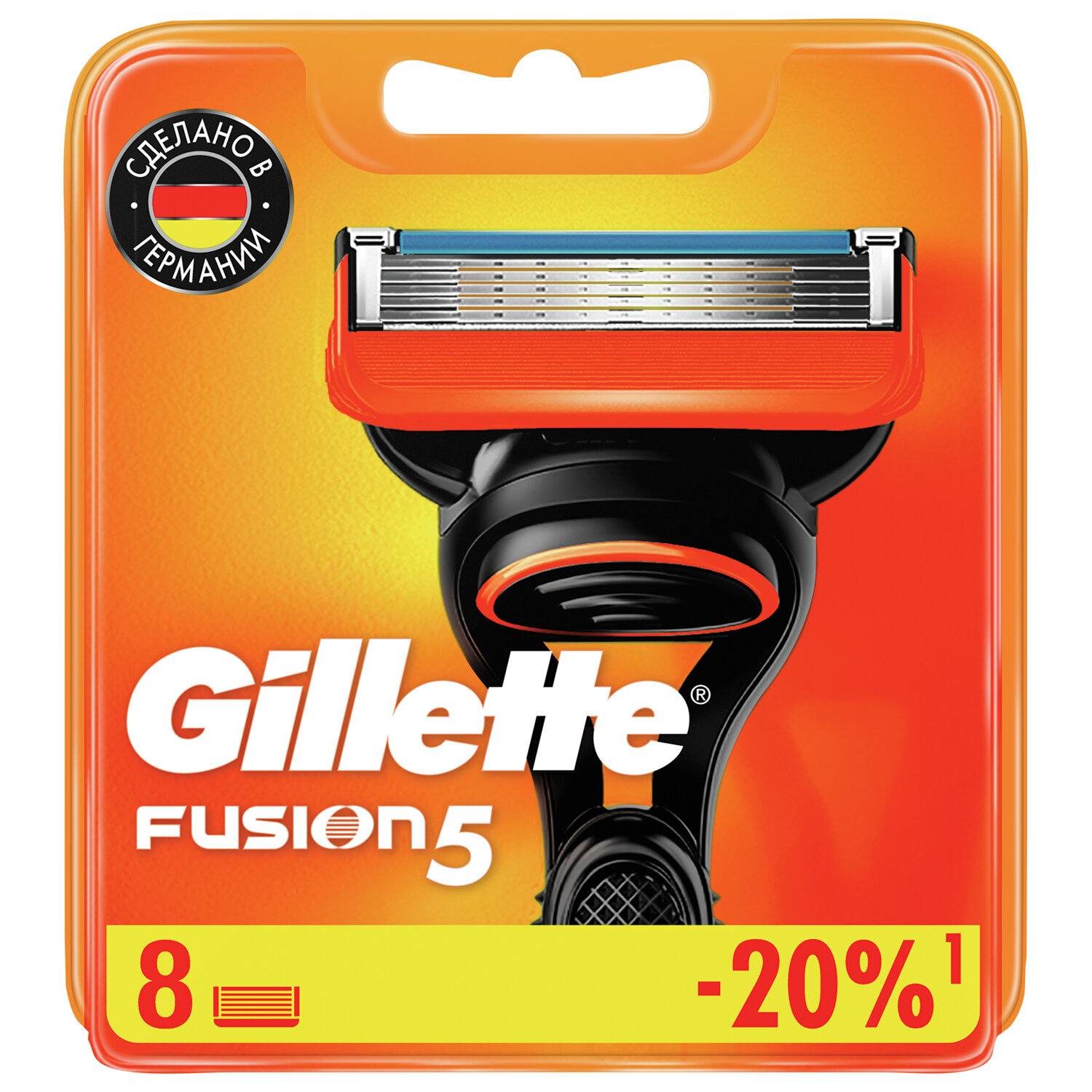 GILLETTE Сменные кассеты для бритья 8 шт., GILLETTE Fusion, для мужчин