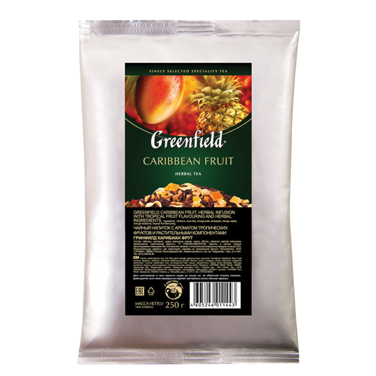 Чай GREENFIELD Caribbean Fruit 1144-15, фруктовый, манго/ананас, листовой, 250 г