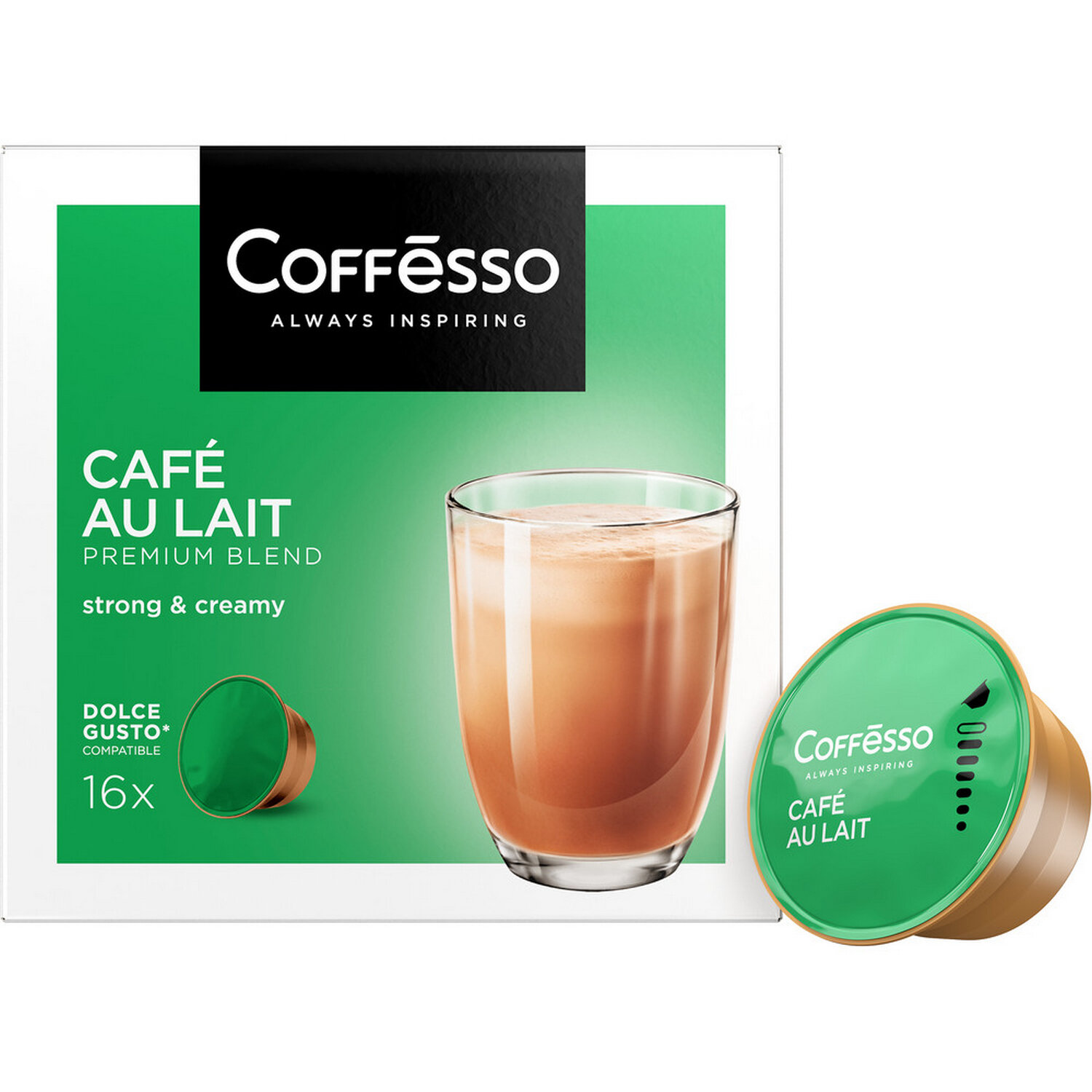 COFFESSO    COFFESSO Cafe au lait,   Dolce Gusto, 16 , 102506,  2 