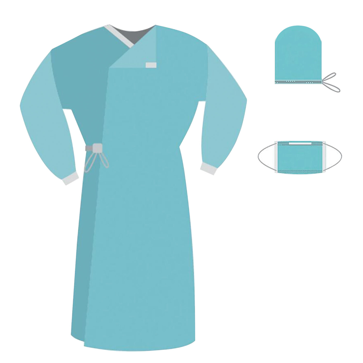 Комплект одноразовой одежды для хирурга ГЕКСА КХ-04 630114, комплект 2 шт.