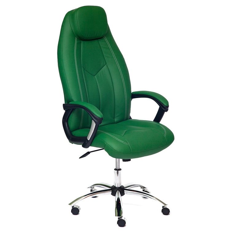 Кресло TetChair Boss хром зеленый перфорированный
