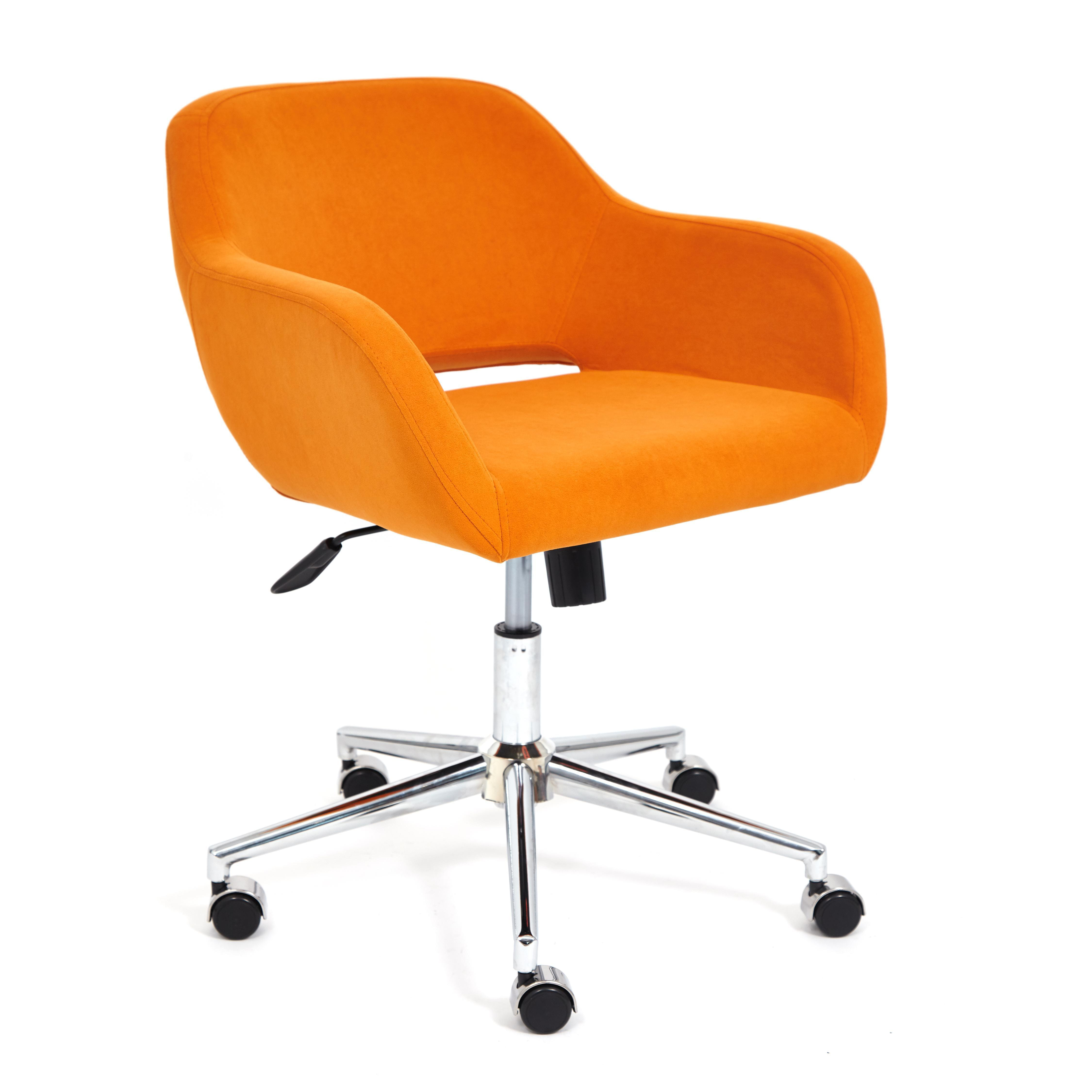 Кресло TetChair Modena хром флок, оранжевый