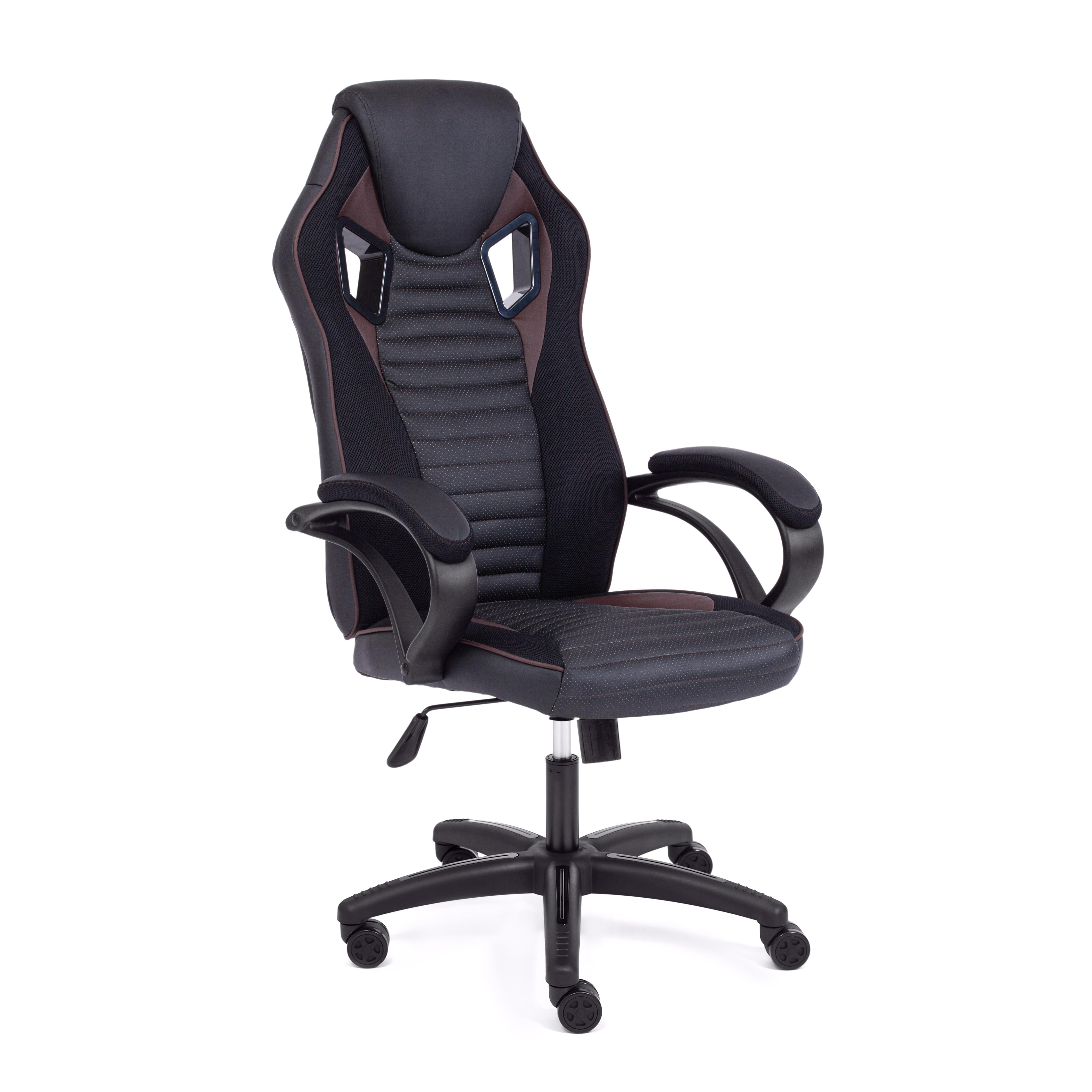Кресло TetChair Pilot черный/черный перфорированный/коричневый
