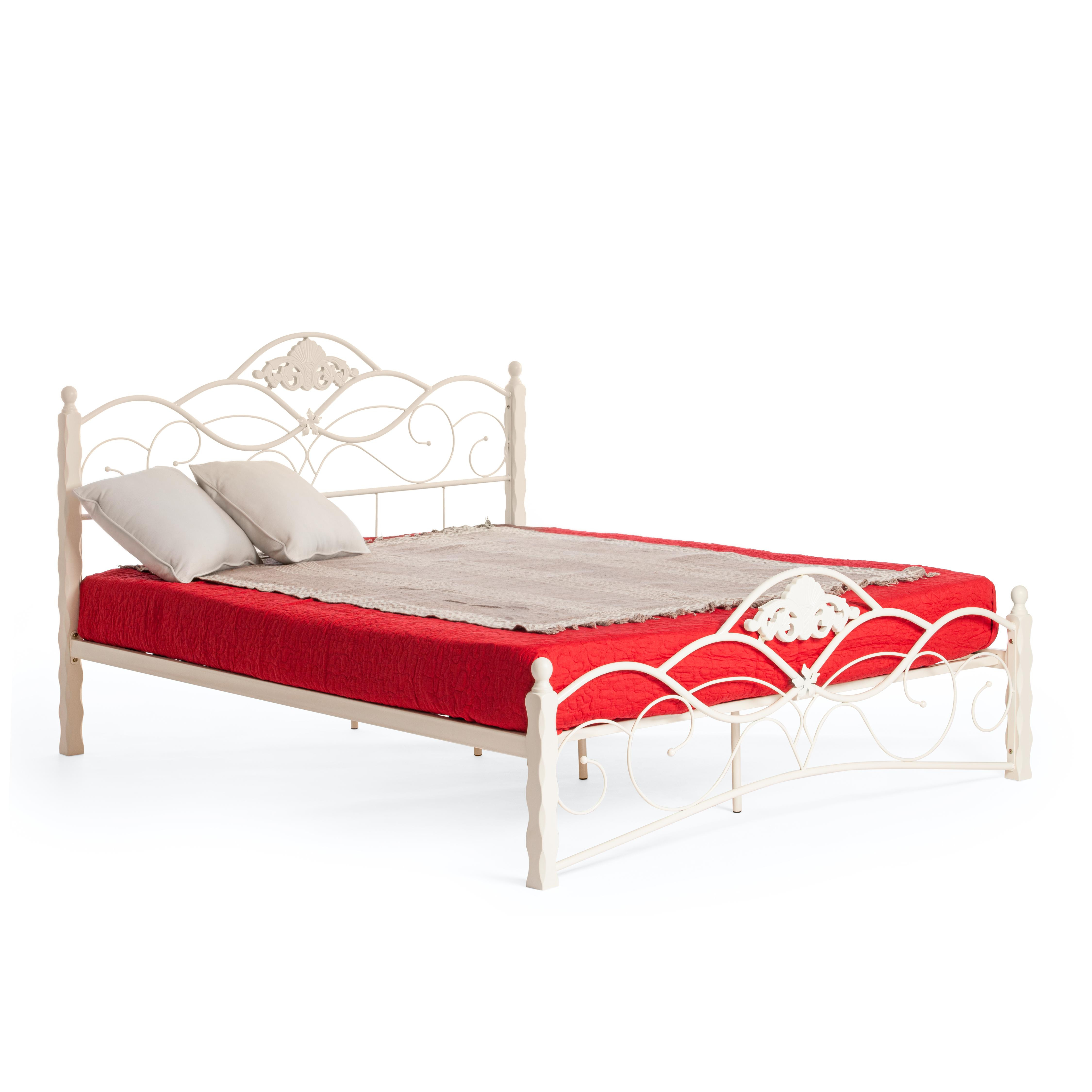 Кровать TetChair Canzona Queen bed Wood slat base 160x200 butter white