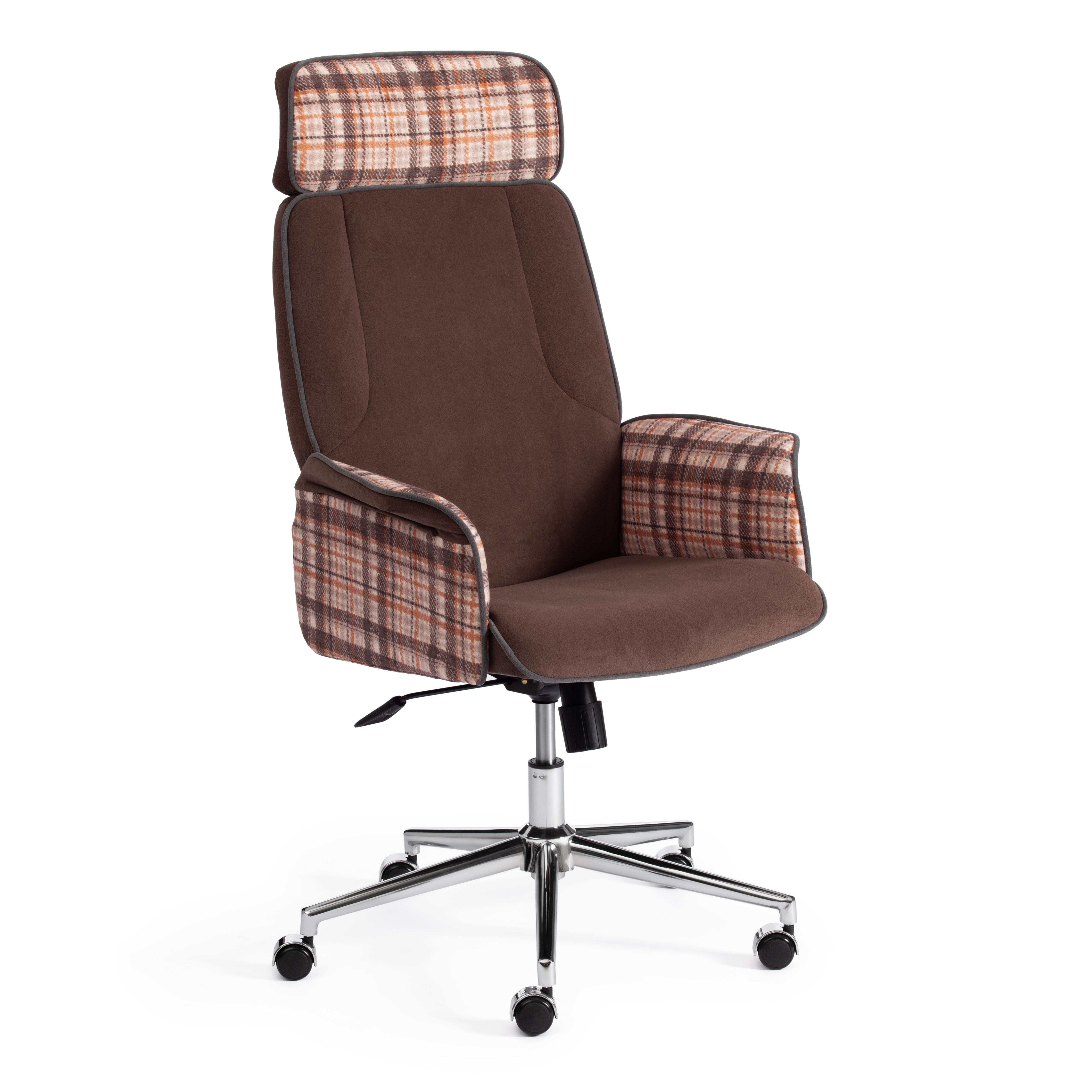 Кресло TetChair Charm флок-ткань, коричневый-серый