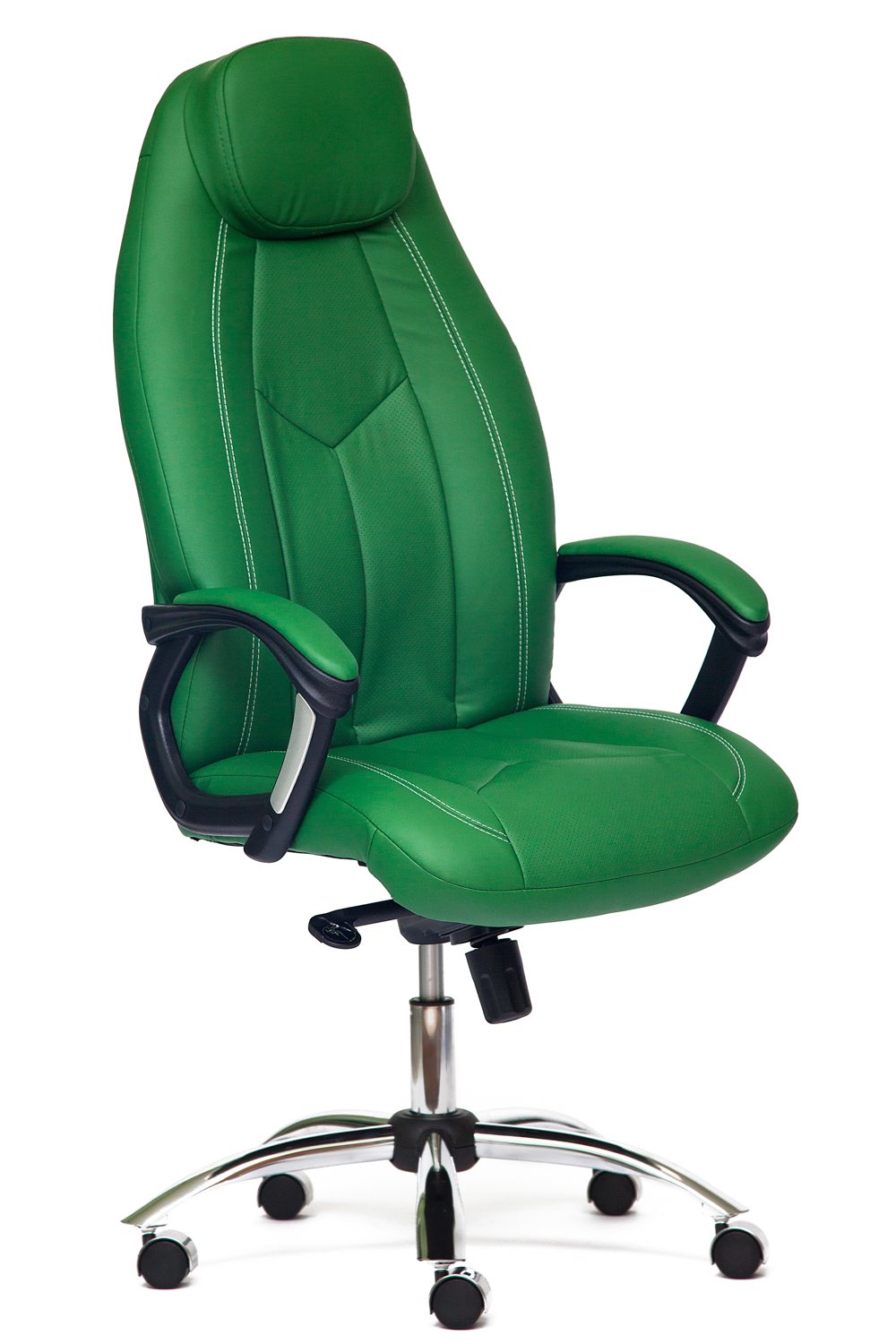 Кресло TetChair Boss люкс хром зеленый перфорированный