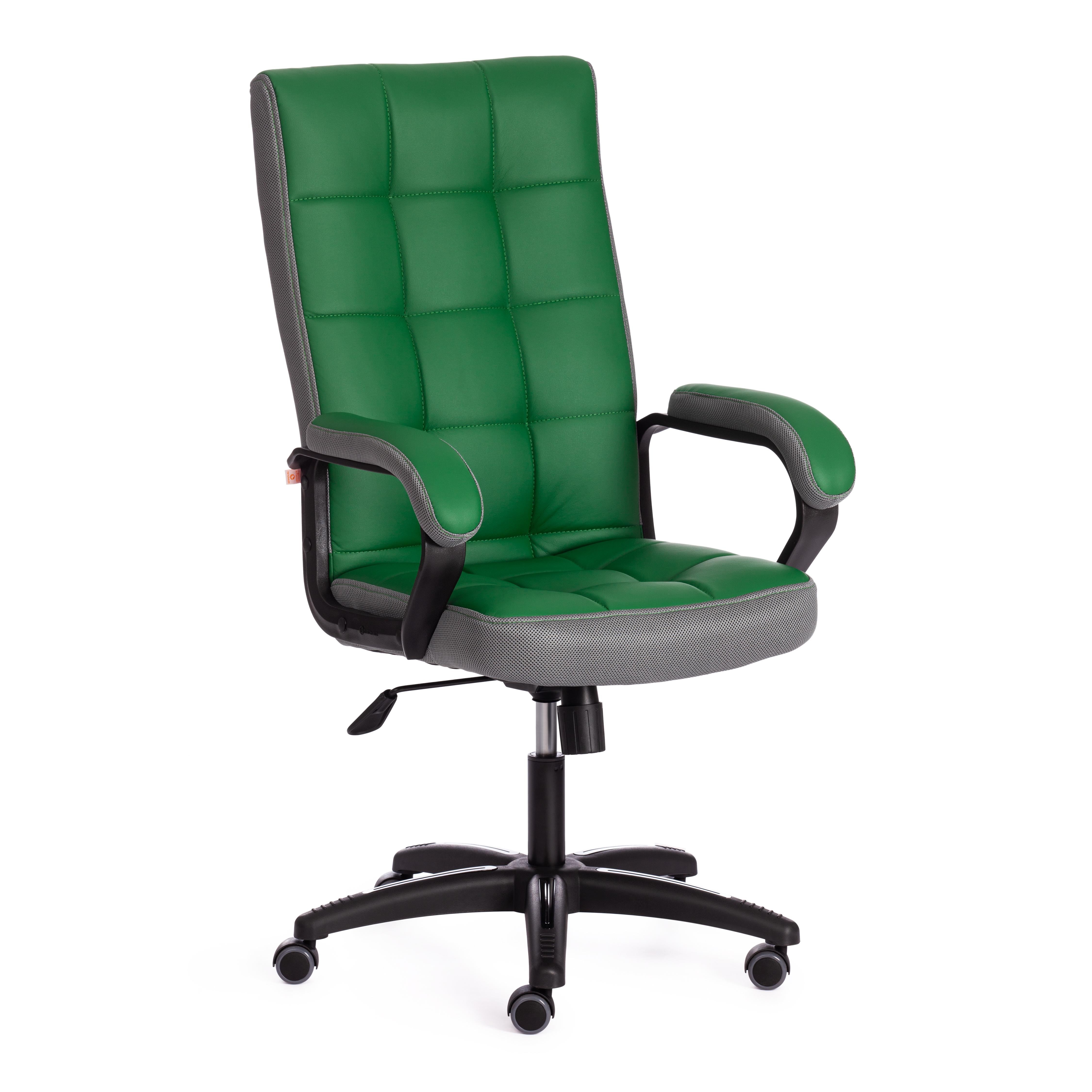 Кресло Trendy-22 кожзам-ткань, зеленый-серый, 36-001/12
