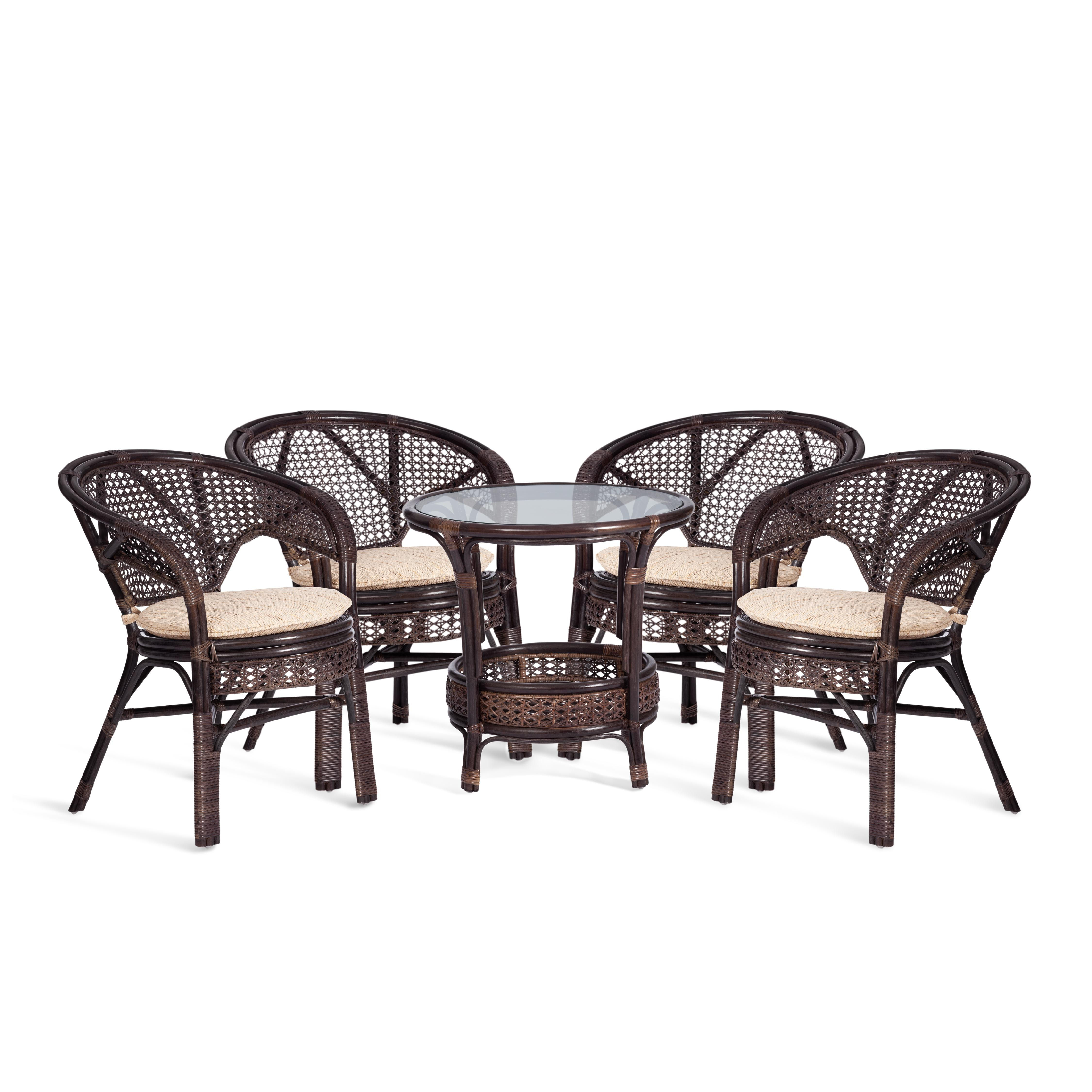 �������� "PELANGI" 0215 ���� �� ������� + 4 ������ [� ���������], ������, ������ 65�65�77��, ���� ������� 64�61��, walnut (������� ����)