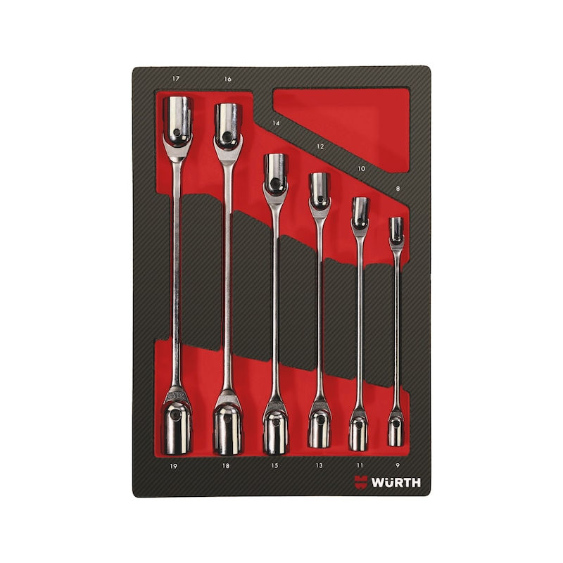 Double-jnt socket wrench set, bi-hex 4.4.1, 6 pcs. Wurth 0965905408