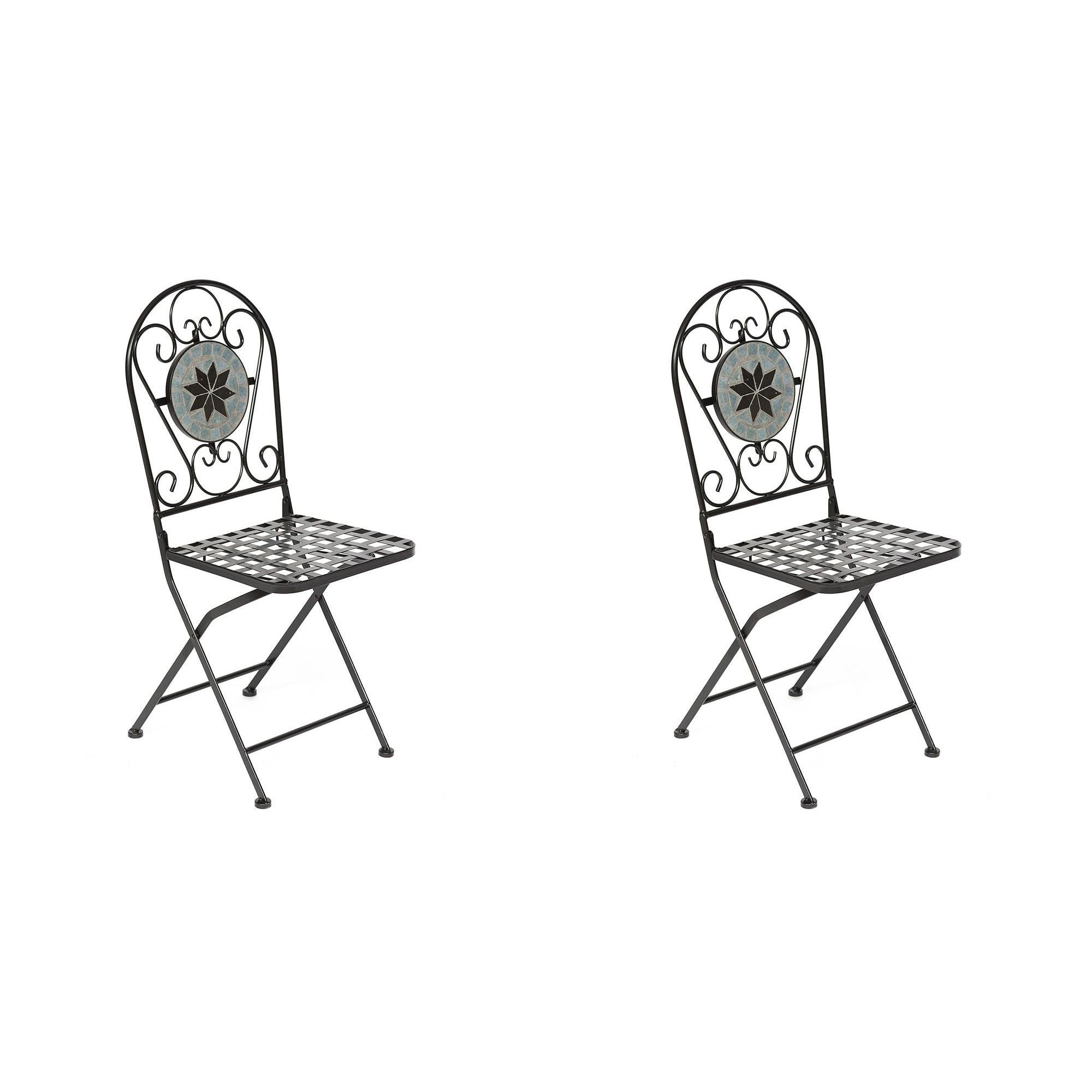Secret De Maison Стул Secret de Maison VICENZA PL08-1070-1-GBRN Astra black, металл, 36х35х91см, плитка, комплект 2 шт.